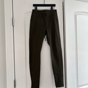 Girlfriend Collective Olive Green High-Waist drawstring Leggings